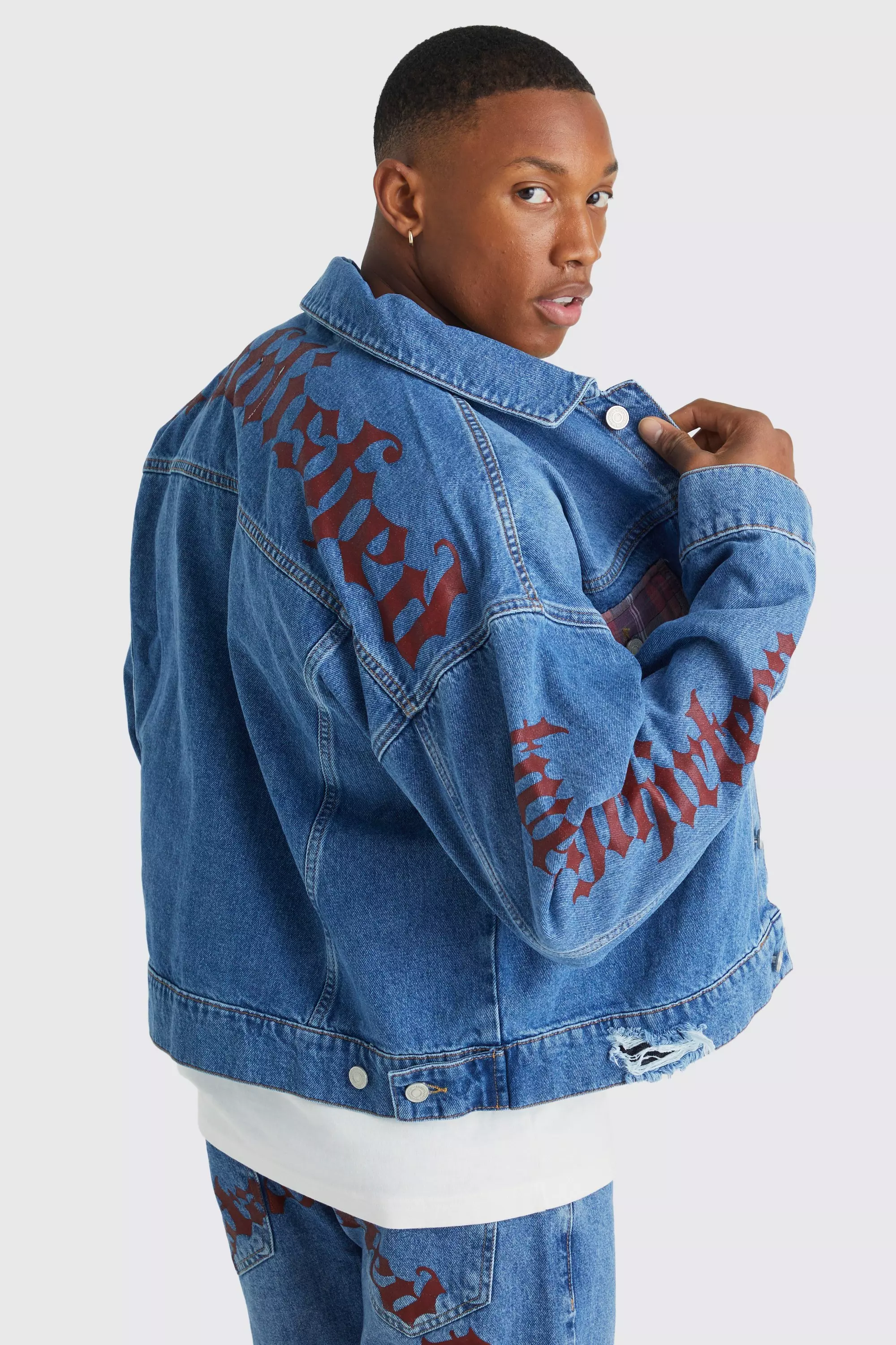 Back of denim jacket shop